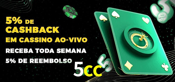 Promoções do cassino ao Vivo 5cc